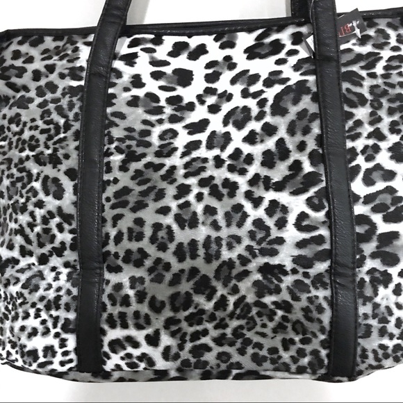 1 Left! Gray Animal Print Vegan Leather Tote Bag - Picture 4 of 8